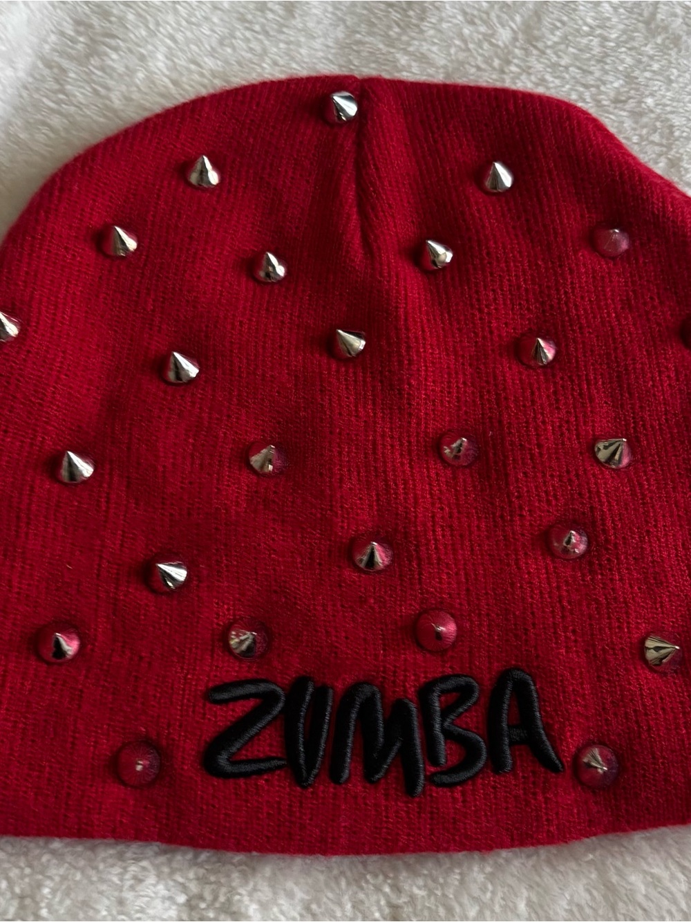 Zumba Fitness Red Studded Beanie